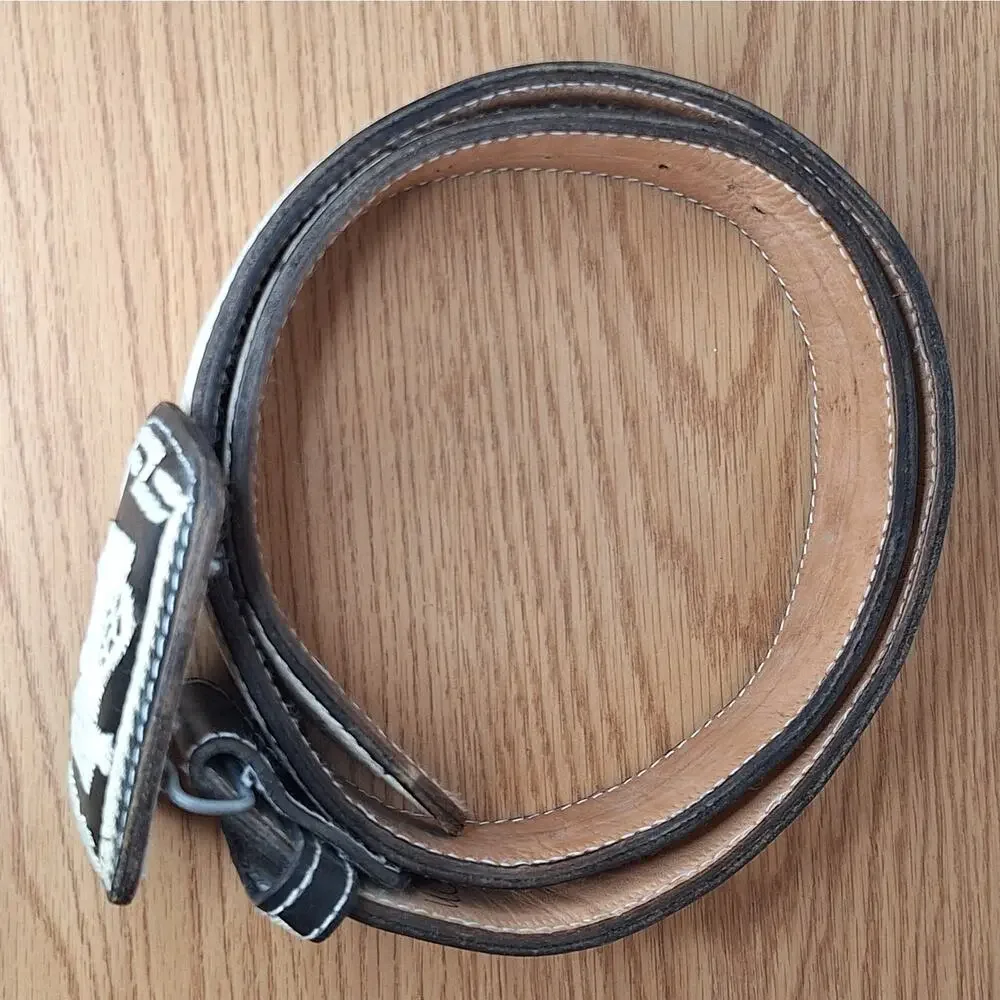 Authentic Handmade Mexican Cinto Piteado Belt Leather Rooster Gallo EUC Size 40